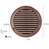 Grille d'aération - KOTARBAU - Ronde - Fi 100 mm - Marron - Moustiquaire