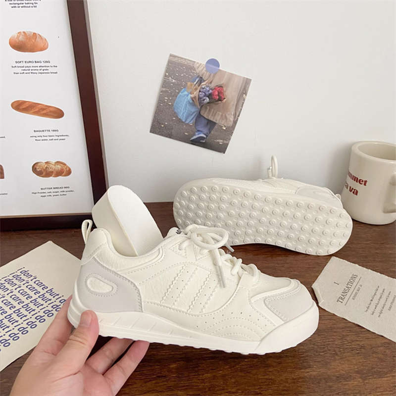

Dexun platform white shoes women s versatile 2025 autumn new chic niche design student sports board shoes 40 бежевый