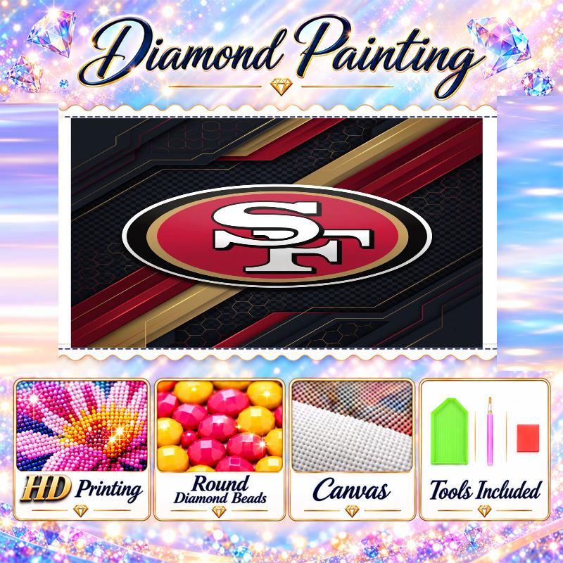 San Francisco 49ers Diamond Painting Kit 5D Full Drill DIY Diamond Mosaic Wall Art Home Decor