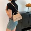 Trendy Retro Single Shoulder Bag Stylish Fall Fashion Handbag For Women In Black Khaki Magenta Green
