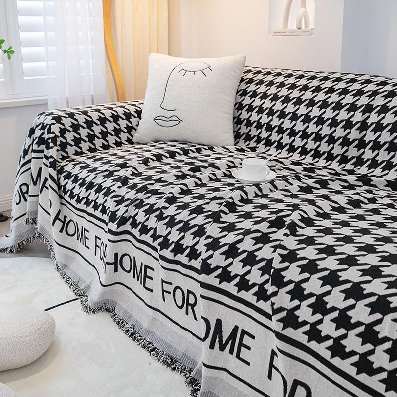 Chenille Artistic Sofa Towel New Sofa Cover Cloth Houndstooth Three Seats One Imperial Concubine Sofa Cover
