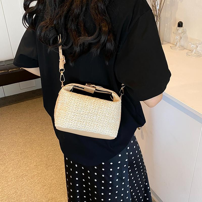 Trendy Street Style Small Square Bag Chic Handbag With Sewing Details