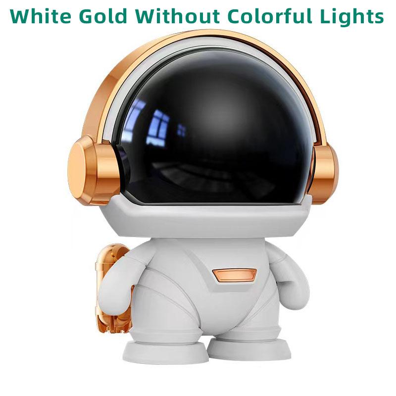 

New wireless Bluetooth astronaut astronaut speaker TWS couplet cute desktop space robot subwoofer Bluetooth speaker outdoor gift Without Light-Gold