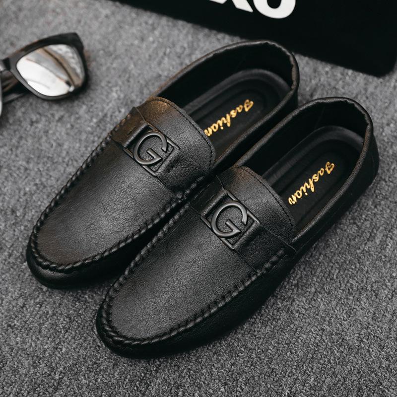 

Лоферы мужские ленивые туфли мягкие кожаные туфли корейская версия повседневная обувь мужская обувь летняя новая мужская универсальная трендовая обувь 39