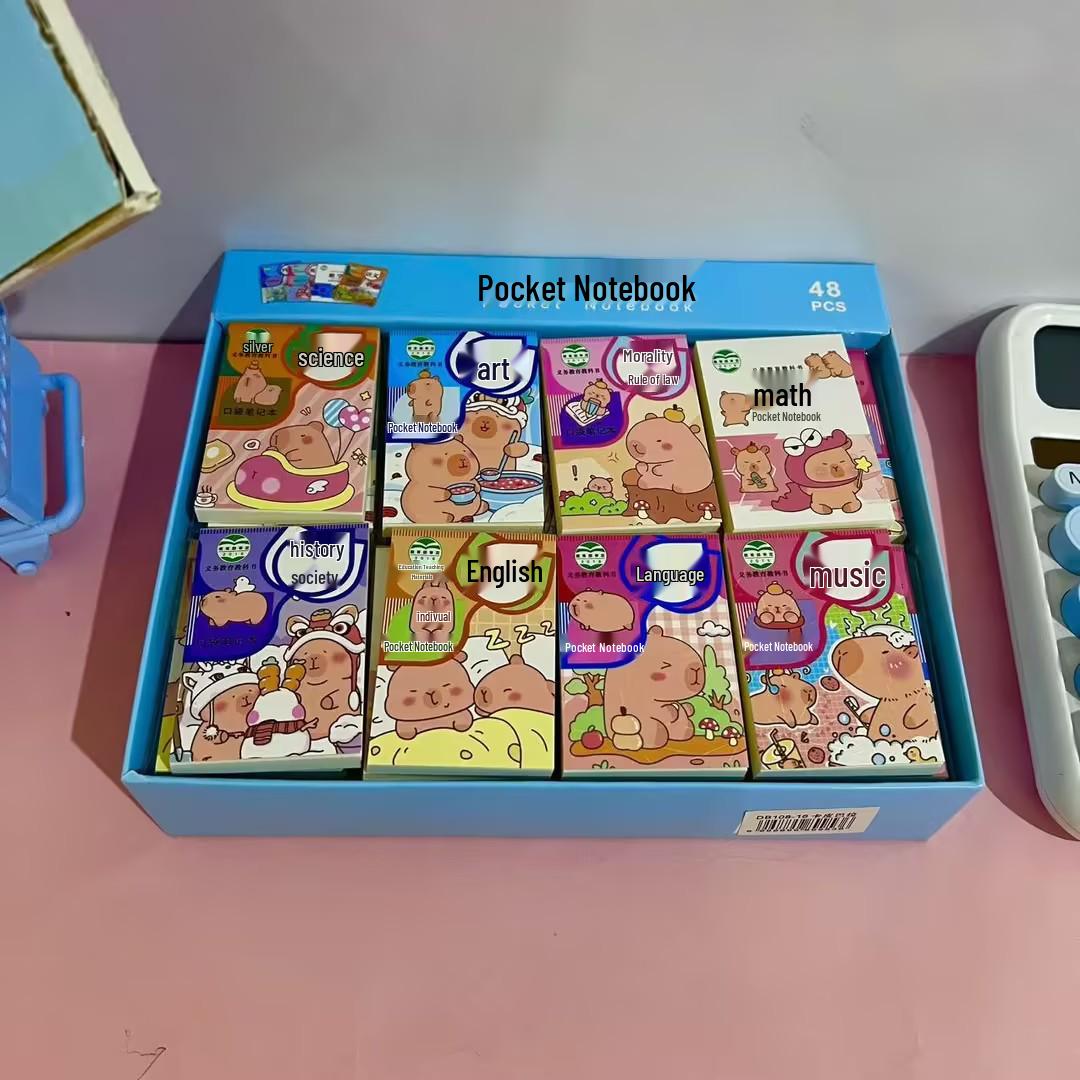 Portable Capybara Cartoon Mini Pocket Notebook for Students