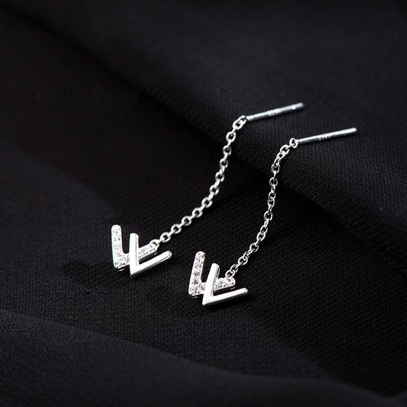 Boucles d'oreilles Banyan Tree Argent S925 'W' pour femmes - Design de niche élégant Tendance 2022