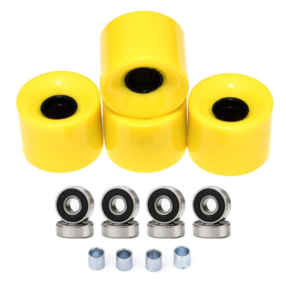 Smooth Riding 60x45mm 78A Skateboard Longboard Wheels Set with ABEC9 Bearings