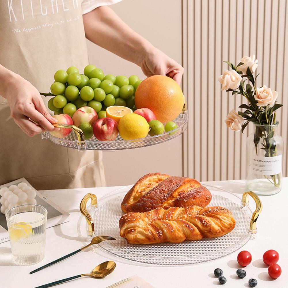 Průhledný podnos na dort Plastové čajové podnosy Servírovací podnosy Talíř na dort Chléb