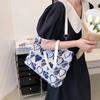 Canvas Large Capacity Bag Printed Women's Handheld Shoulder Tote Bag