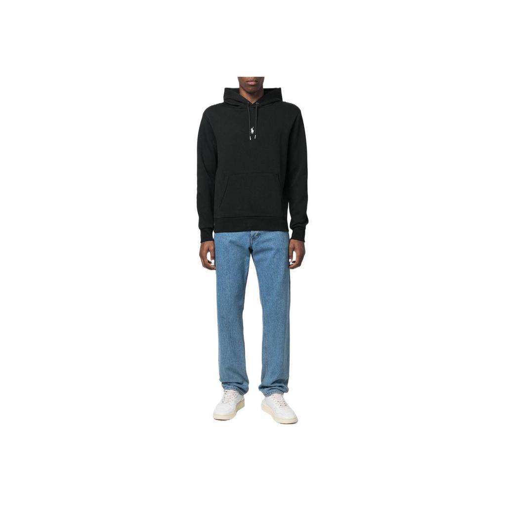 Polo Ralph Lauren FW22 Solid Color Small Pony Embroidery Detail Hoodie Men Hoodies Black 710881506-005