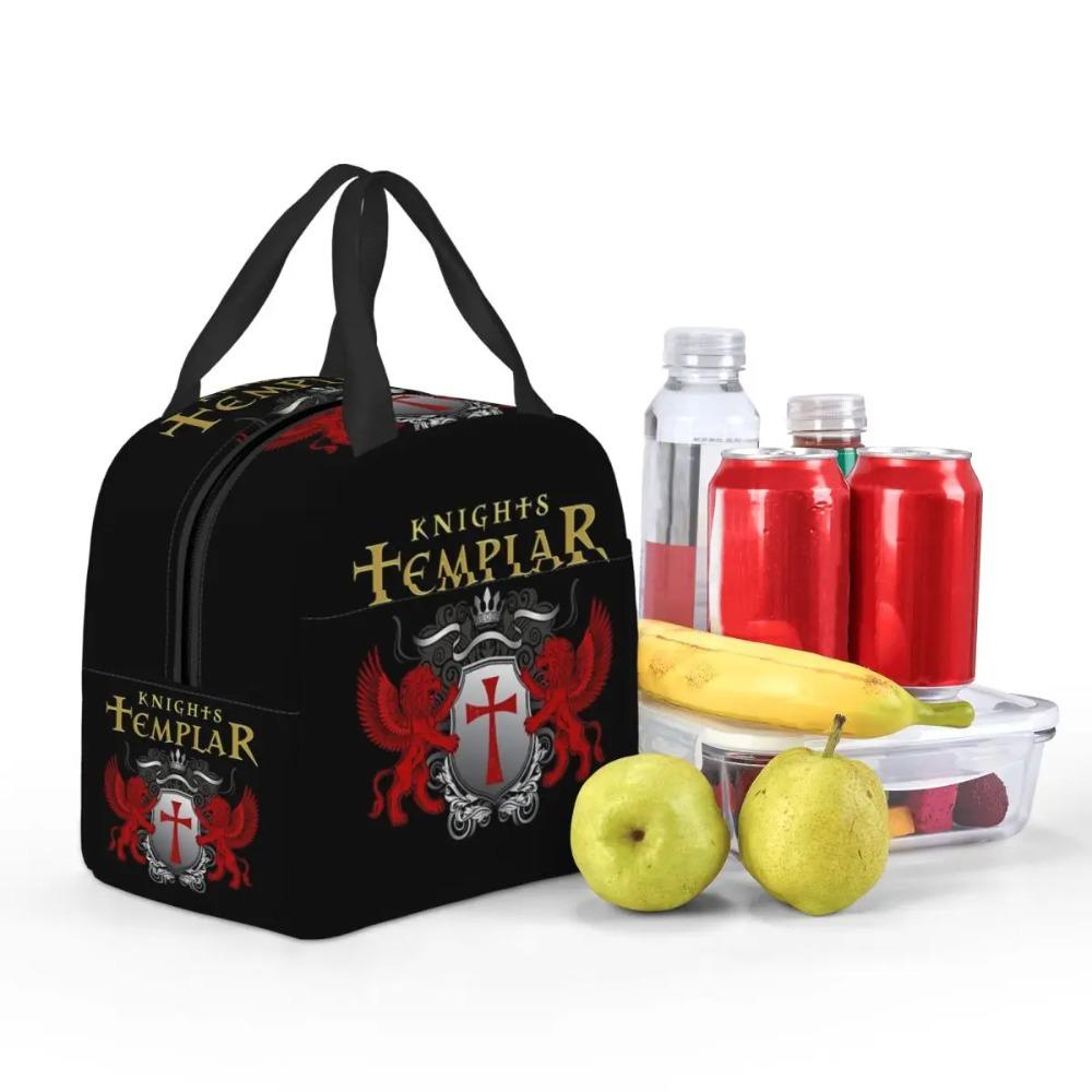 Templar Shield Cross Knights Templar Insulated Lunch Bag for Women Office Cooler Thermal Food Box Tote Portable Lunch Boxes