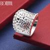 Anello in Argento Sterling 925 a Maglia Larga Artistica Traforata - Anello Nuziale Romantico