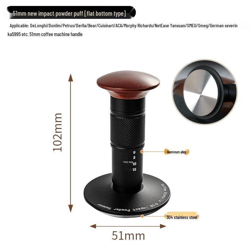 Impact Powder Hammer Coffee Tamper with Balanced Springback - Available In 51/53/58mm