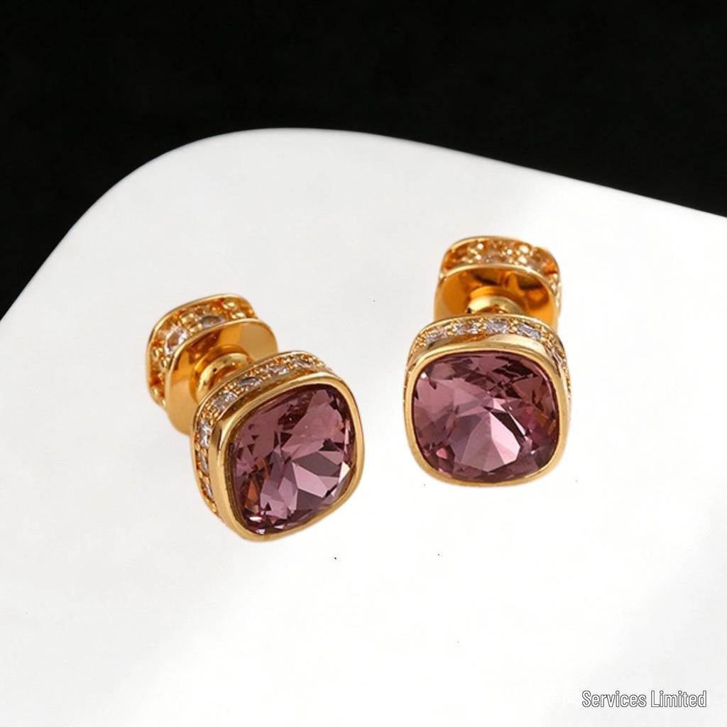 Miki Light Luxury Crystal Stud Earrings: Elegant Women's Niche Design for Fashion