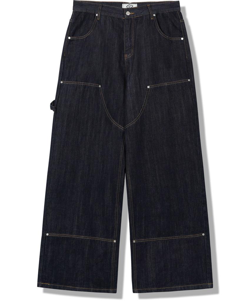 GUBIN (W) Selvedge Double Knee Line Denim Pants