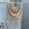 Trendy new scarf women's high-end sense versatile atmosphere wool shawl warm thickened fringed cashmere scarf