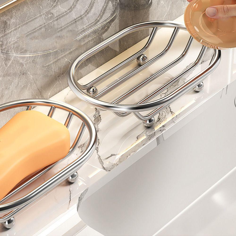 Anti-rust Metal Soap Dish Creative Soap Filter Rack Easy To Clean Soap Drain Plate  Home Decor