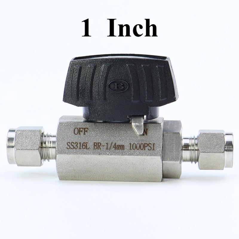 6 8 10 12 14 16 mm 1/4" 3/8" 1/2" 3/4" 1" Inch Tube OD Compression Union 316L Stainles Steel Hex Ball Valve 1000 PSI