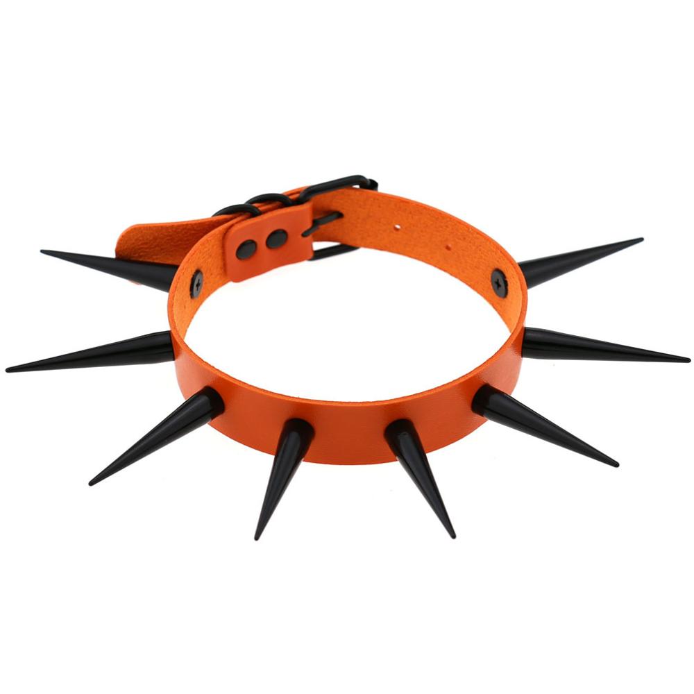 Big Long Spiked Choker Collar Cool  Punk  Necklace  For Women Men Metal Chocker Rave Festival Goth Costumes Jewelry