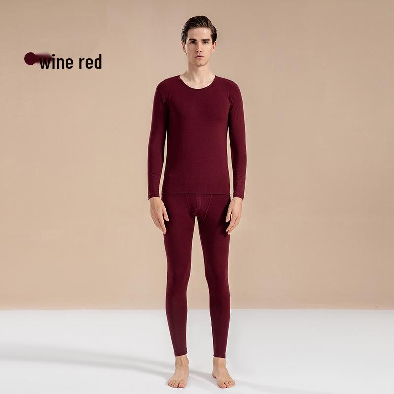 Men's Autumn Pure Cotton Thermal Set: Long Johns & Base Layer Shirt