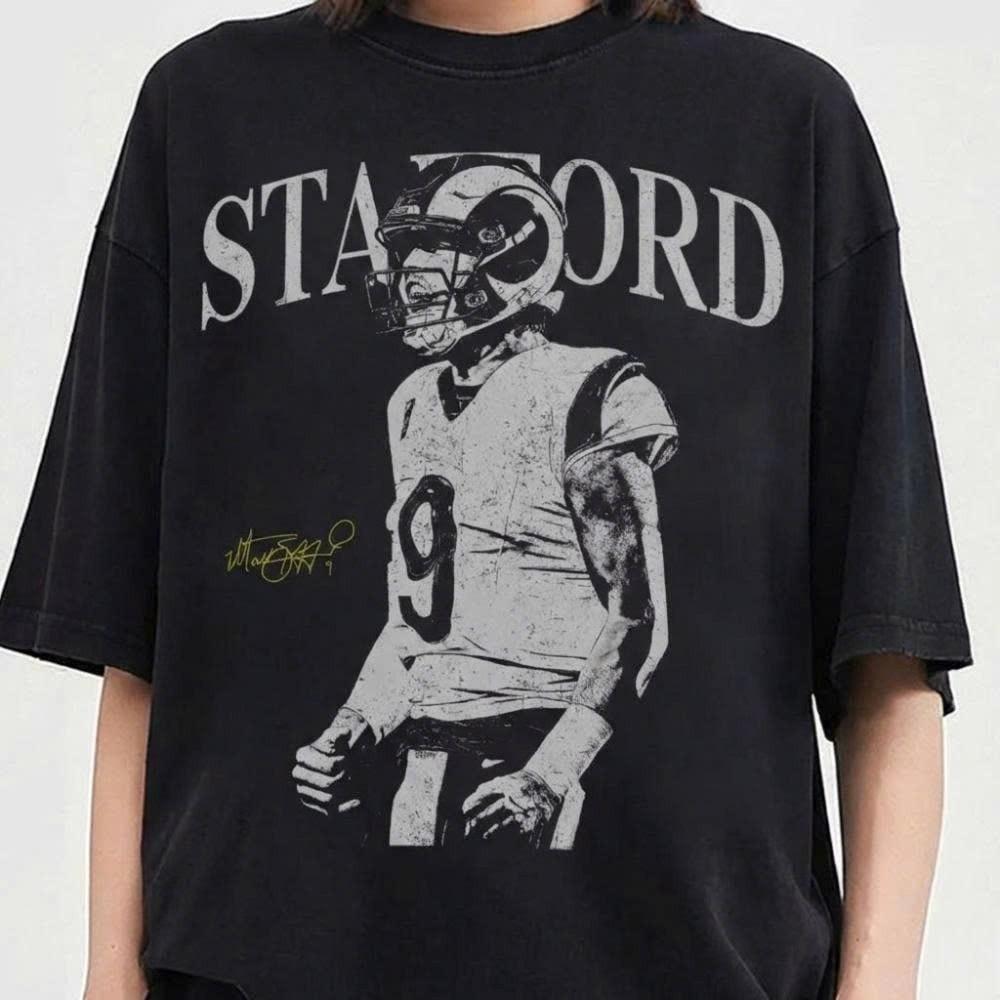 Matthew Stafford Vintage Los Angeles Football T-Shirt, Rrammm Merch, Game Day Unisex T-Shirt L