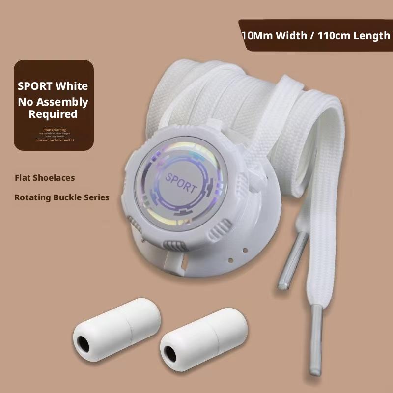 

1 Pair SPORT Style No-Tie Shoe Locks, Rotating Quick-Adjust Buckles for 1cm Wide Laces, Easy Fasten for Sports & Outdoor Shoes білий