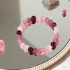 Festive Gifts Romantic Pink Red Agate Beaded Bracelet Fashion Jewelry For Women Daily Wear Stylish And Easy To Match Accessory