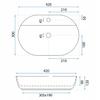 Beige Oval Countertop Washbasin with Tap Hole Ceramic Aura 42 Sandy