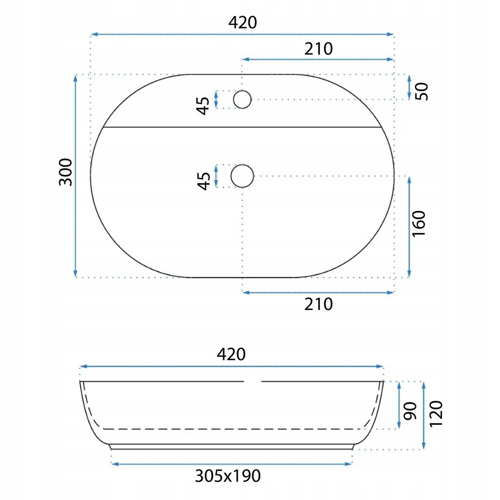 Beige Oval Countertop Washbasin with Tap Hole Ceramic Aura 42 Sandy