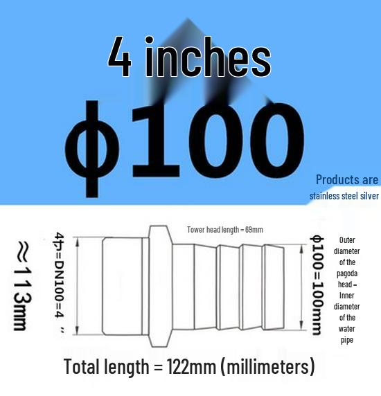 304 Stainless Steel Hex Threaded Water Hose Barb Connector