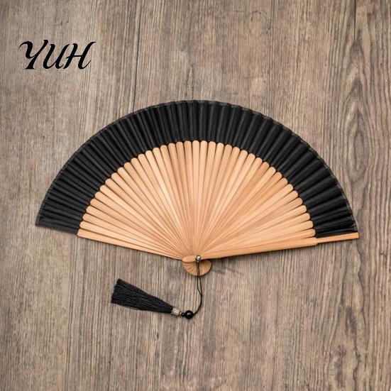 Sophisticated Gift Folding Fan Bamboo Hand-Held Chinese Vintage Lightweight Cooling Exquisite Tassel Handheld with Tassels for Dance Music Festival