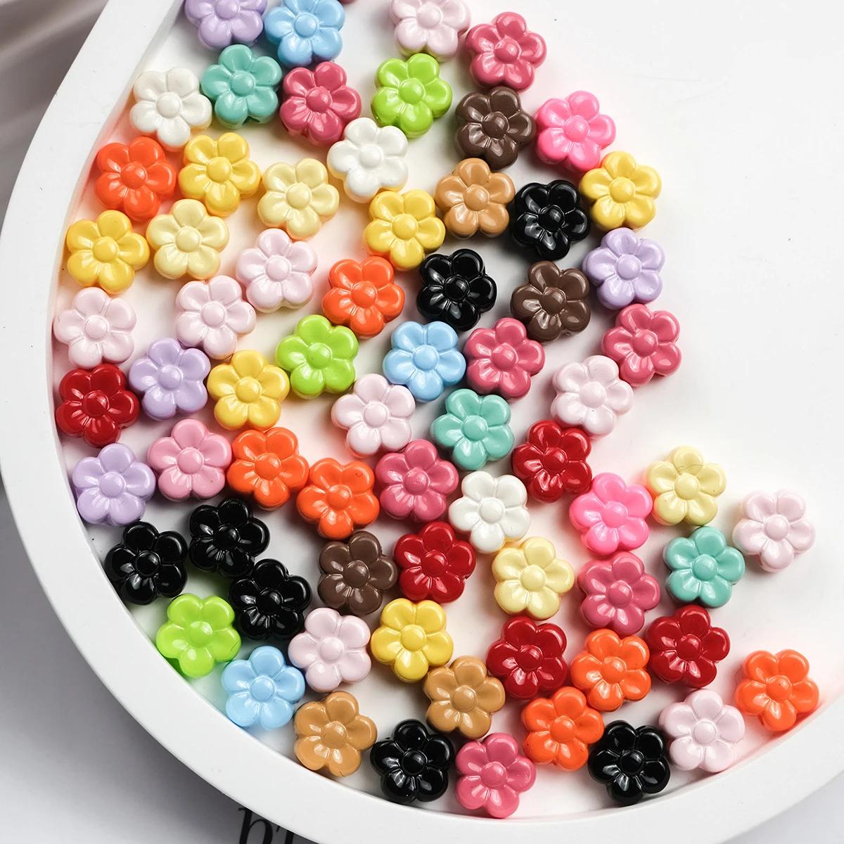 

ZW28 20pcs 9mm Candy Color Exquisite Flower Acrylic Beads Three-dimensional Jewelry Accessories Bracelet Phone Chain Trend Beads 9mm(20pcs)