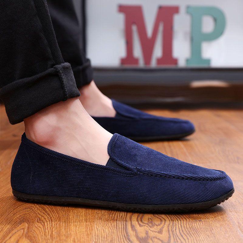 Loafers Shoes Men Slip-On Lightweight Men's Casual Canvas Shoes Summer Fashion Versatile One Step Lazy Shoes Driving Shoes Man