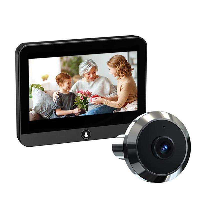 Tuya Wireless Radar Doorbell WiFi Door Peepholes HD Camera PIR Motion Detection 1080P Night Vision 4.3 Inch Video Door Bell