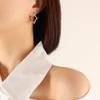 Japanese Autumn/Winter Geometric Heart Earrings: Women's 18K Gold-Plated Titanium Studs