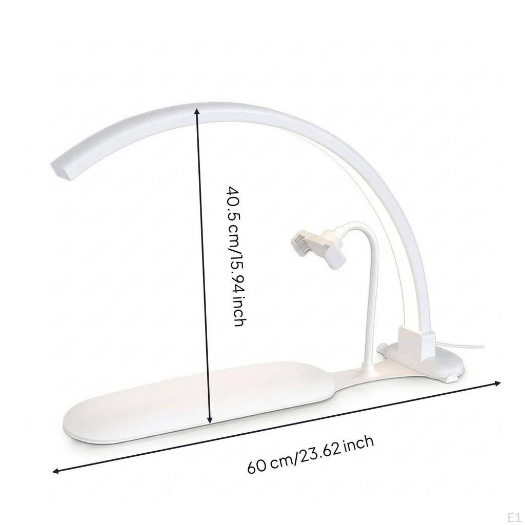 HalfLunate Lamp Shaped Nail with Hand Rest Dimmable Manicure Light Phone Holder for Beauty