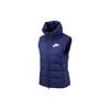 Solid Color Brand Logo Print Waist-Defined Stand Collar Zipper Vest Women Vests Dark-Blue AJ7430-429