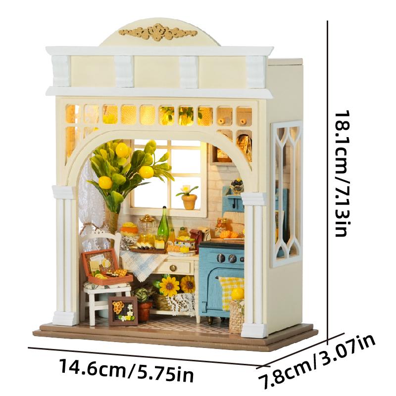 DIY Miniature Dollhouse Kit Handmade3D Wooden Puzzle Assembly Model Doll House with LED Home Decor for Friends Birthday Gifts