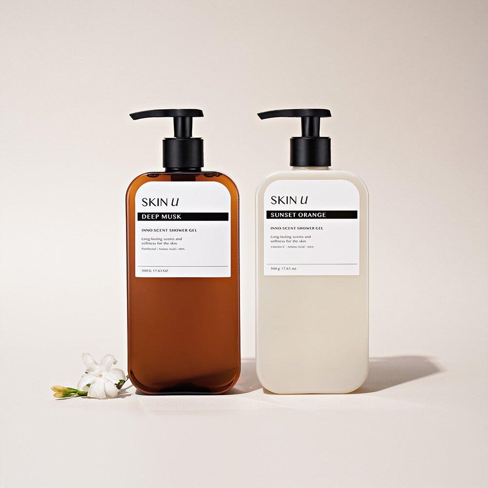 Skin U INNO:SCENT Shower Gel 500g (EAU DE FLORAL/SUNSET ORANGE) 2 Options To Choose #SUNSET ORANGE Shower Gel 500g