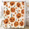 Halloween Pumpkin Shower Curtain Orange Spooky Scary Jack O'Lantern Decor Bathroom Accessories Waterproof Fabric 3D Printing Pat