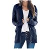Womens Boho Patchwork Cardigan Long Sleeve Open Front Knit Sweaters Coat Pockets