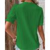 Hollow Short Sleeve Summer New Arrival European and American Women's Clothing All-Matching Shirt Holiday Fashion Cut Out Short Sleeve