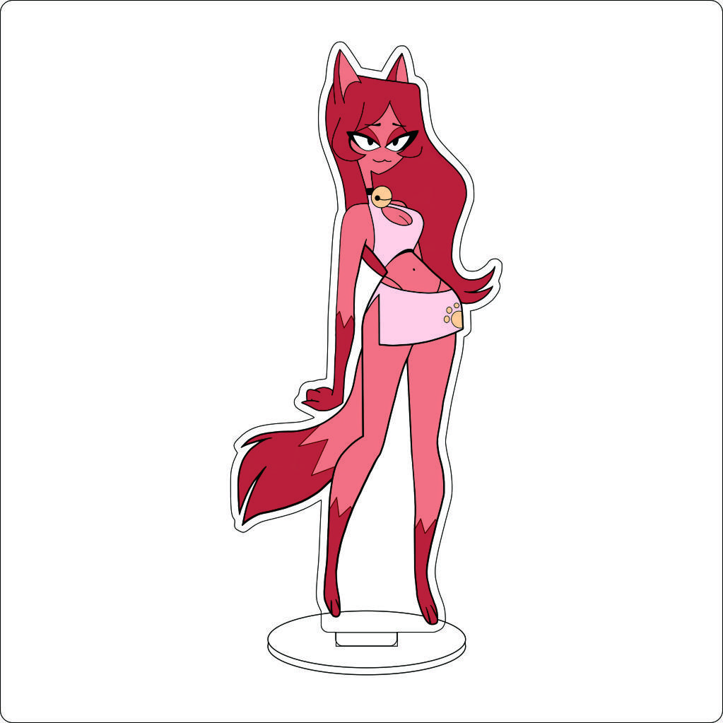 

16CM Anime Cosplay Acrylic Stand Ornaments Lucifer Morningstar 3 Vees Vaggie Figure Stand Halloween Gifts 16CM