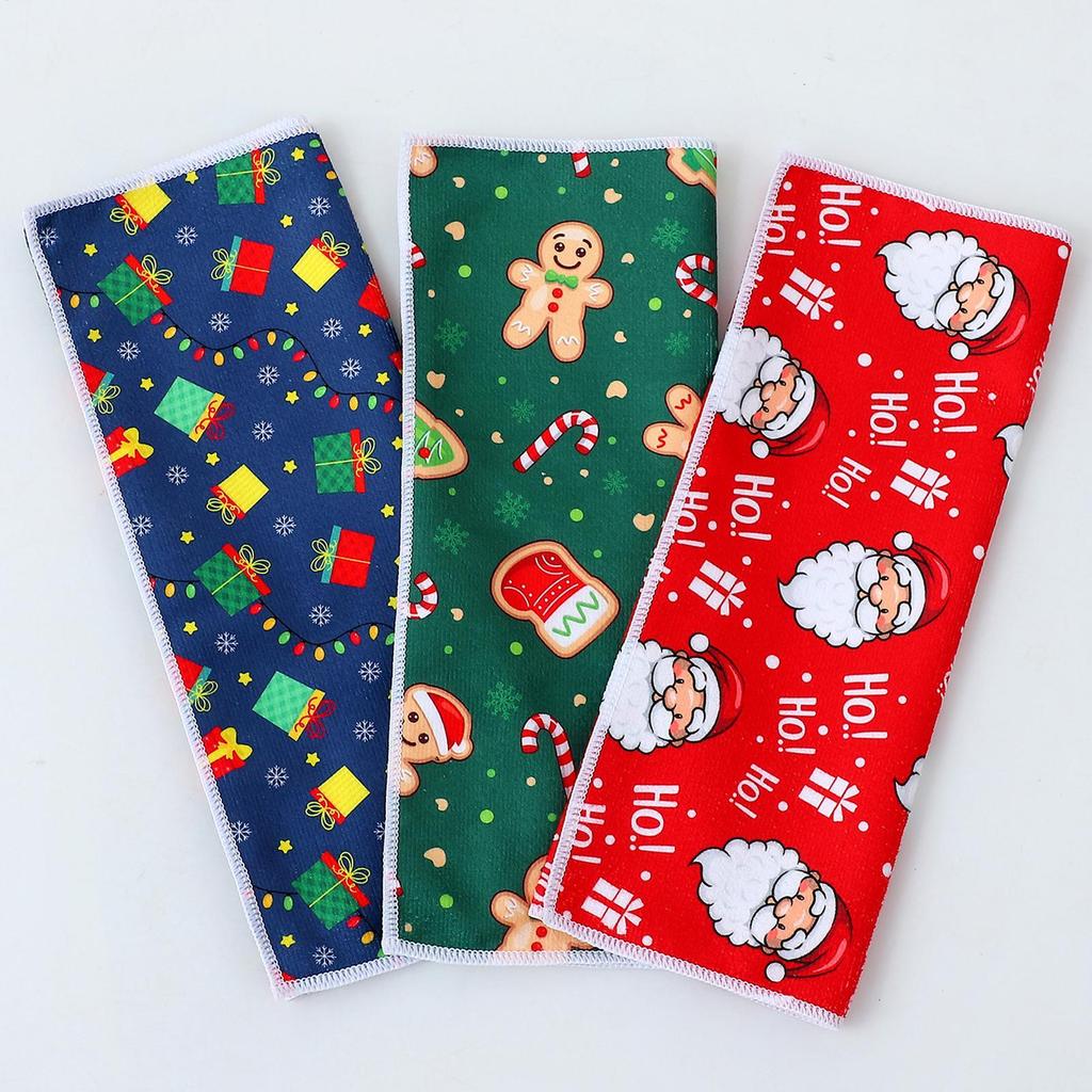 Christmas Dish Towels 6 Pieces Holiday Absorbent Festive Christmas Hand Towels For Kitchen For Bathroom Farmhouse Apartment