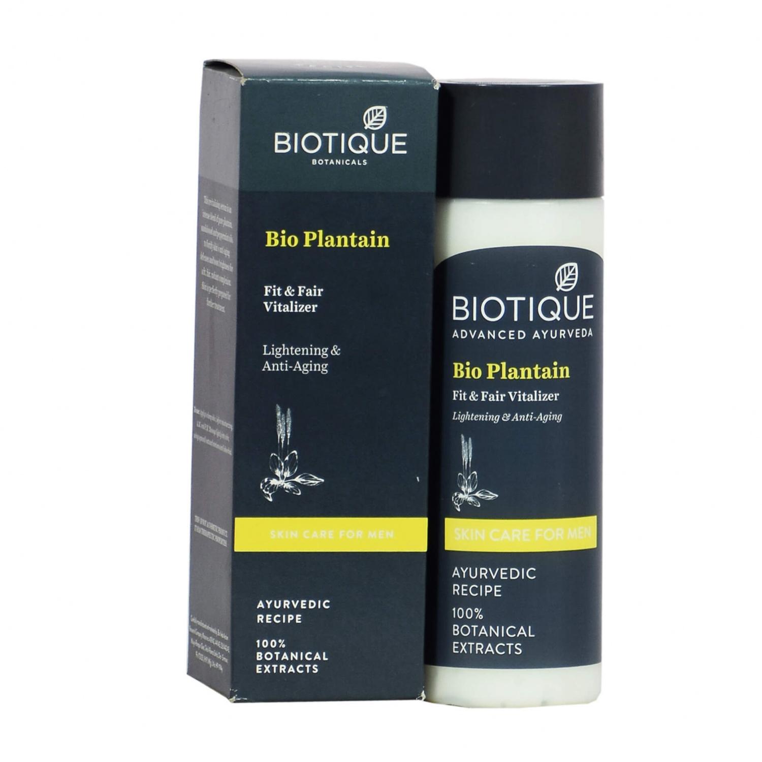 

Мужской антивозрастной лосьон после бритья (120 мл), Bio Plantain Fit & Fair Vitalizer, Biotique 12.25