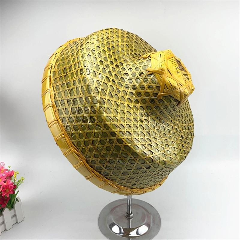 Ancient Oriental Style Bamboo Hat Chinese Costume Traditional Farmer Hat