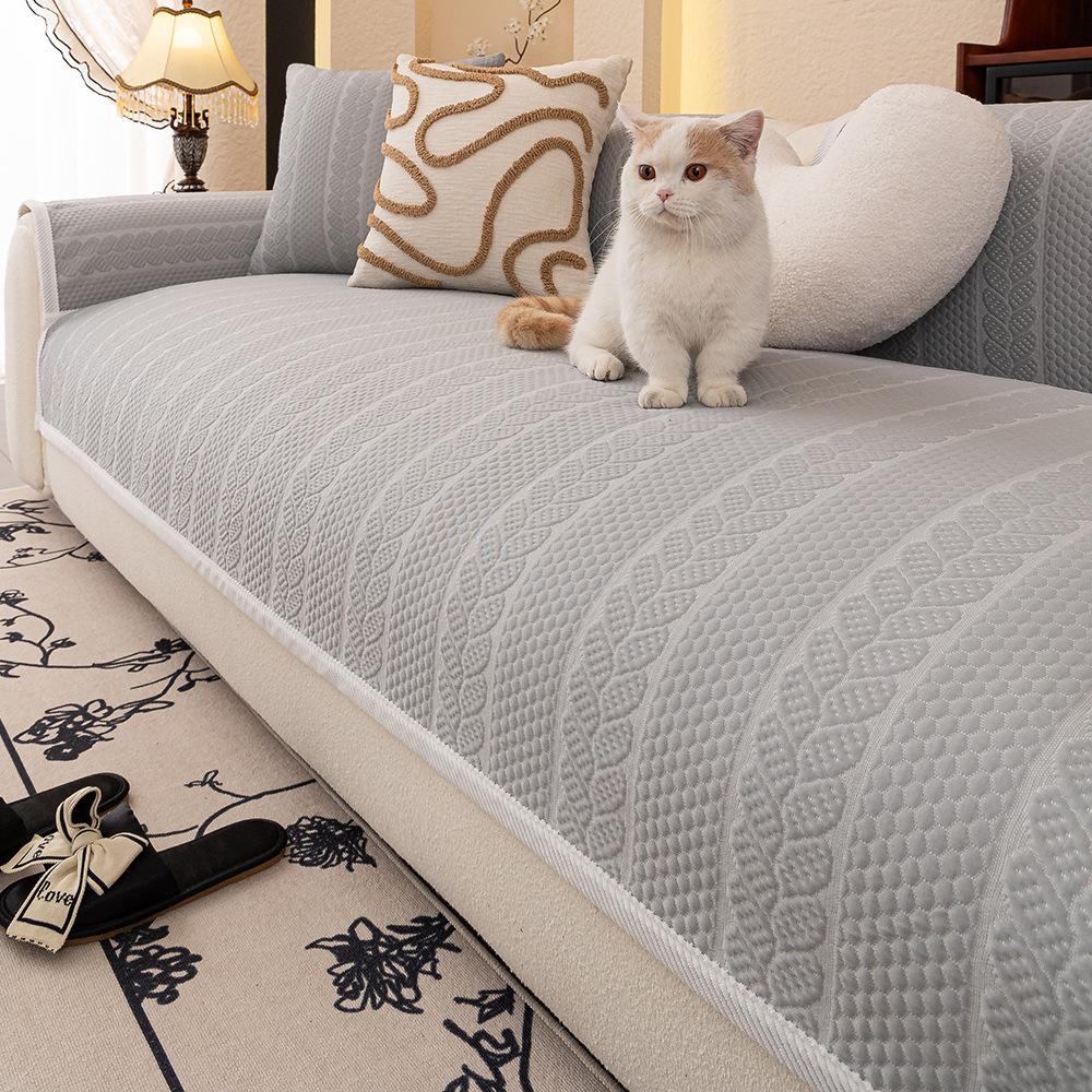 Ice Silk Summer Sofa Cushion  New Modern Simple Non-Slip Cool Summer Sofa Cover Cover Versatile