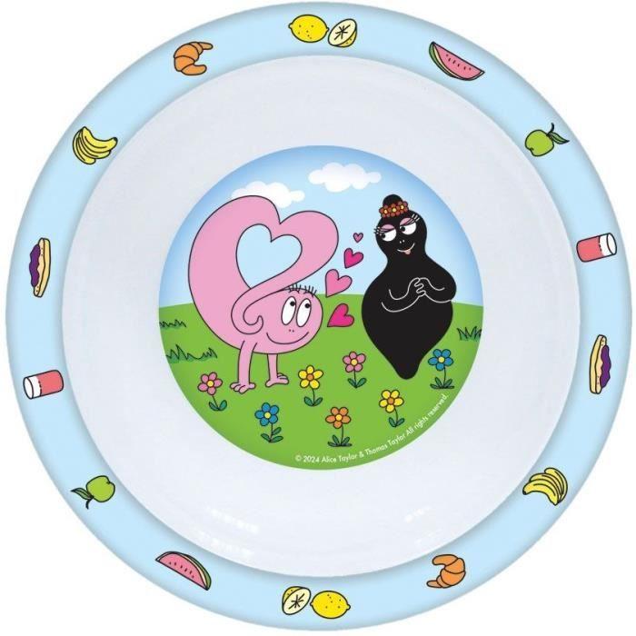 Lot vaisselle - FUN HOUSE - BARBAPAPA - Verre, assiette Ø22 cm et Ø16 cm, couverts, gourde et boite goûter
