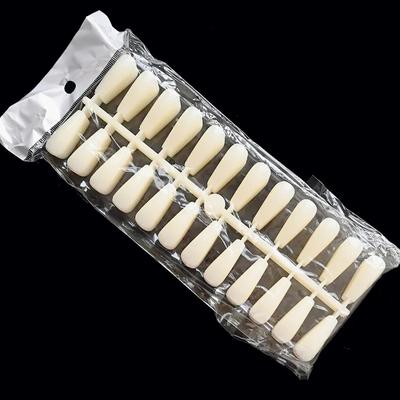 240PCS Nail Display Tips, Clear Fake Acrylic Nail Tips for Practice Foldable Flat-Back Pointed False Nail Art Display,240pcs