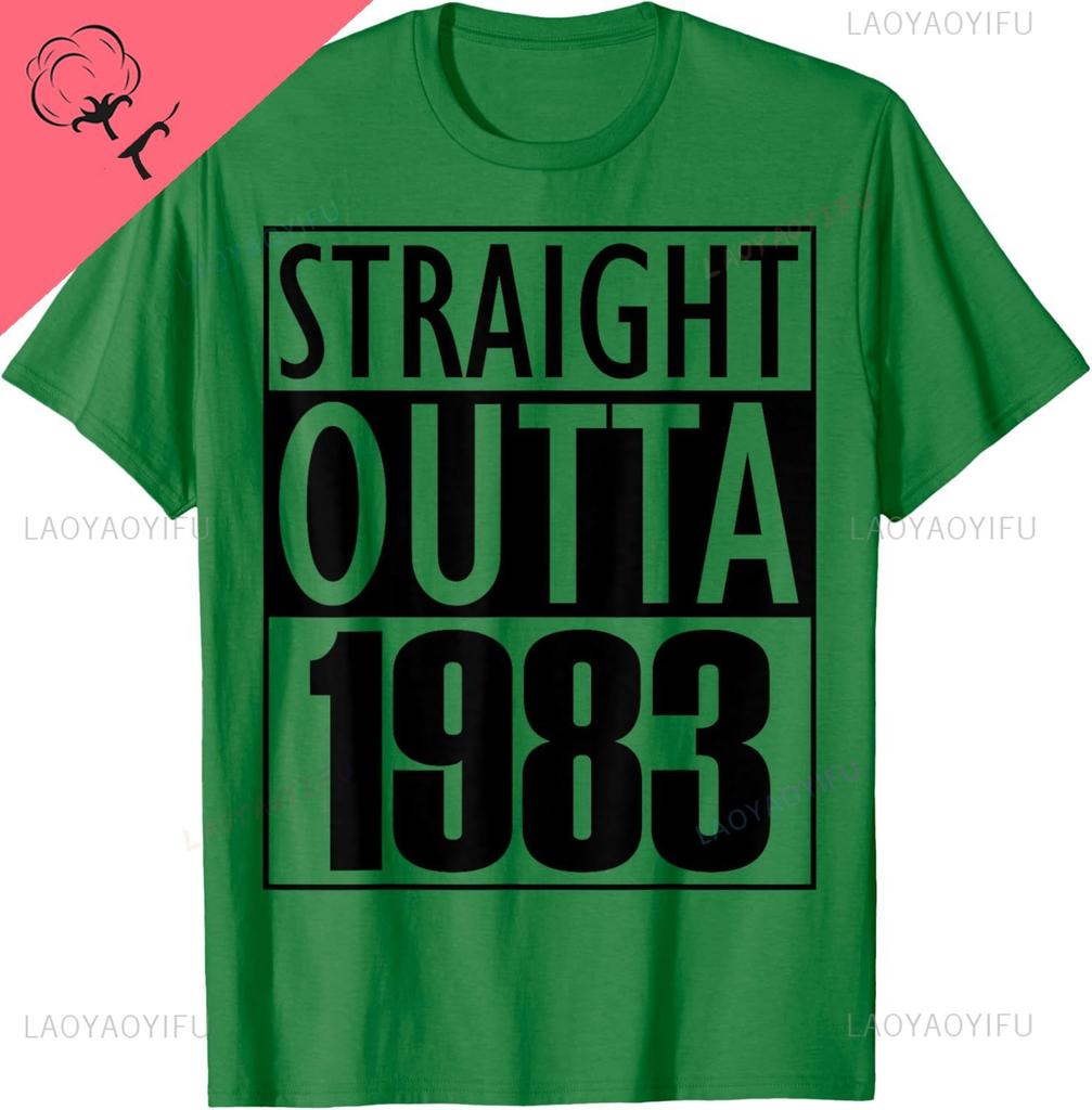 Straight Outta 1983 Birthday Tshirt Unisex And Unisex Short Sleeves Cotton Printed Tshirt Casual Streetwear Ropa Hombre